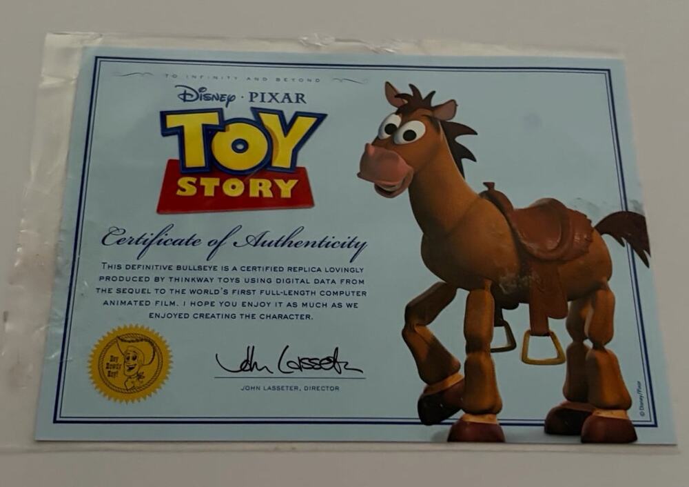 Toy Story Thinkway Certificate of Authenticity ONLY Bullseye 2010; NOT A REPLICA